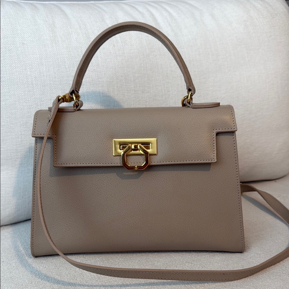 Carbotti Elena leather handbag in taupe